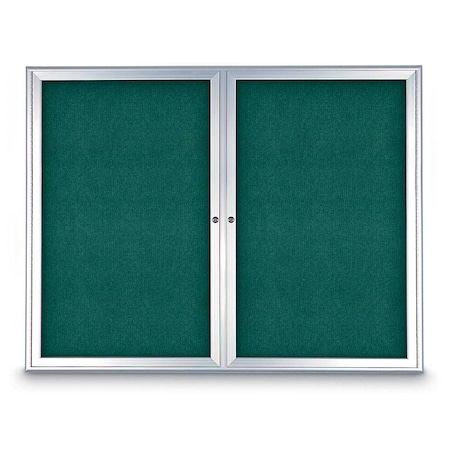 United Visual Products Sliding Door Indoor Enclosed Corkboard, 9 UV9030ACS-BRONZE-PEARL